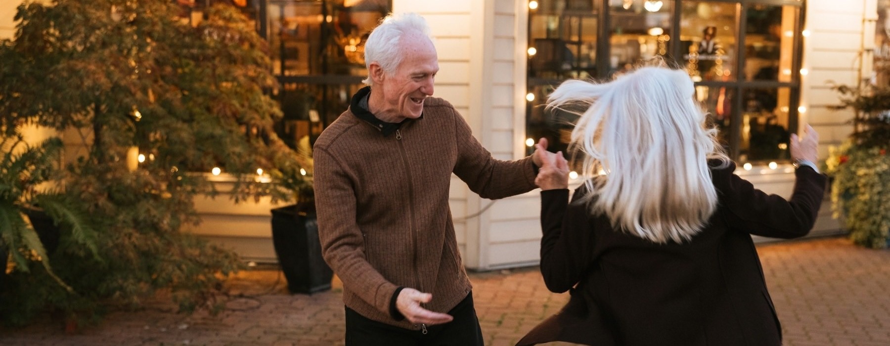 a man and woman dancing