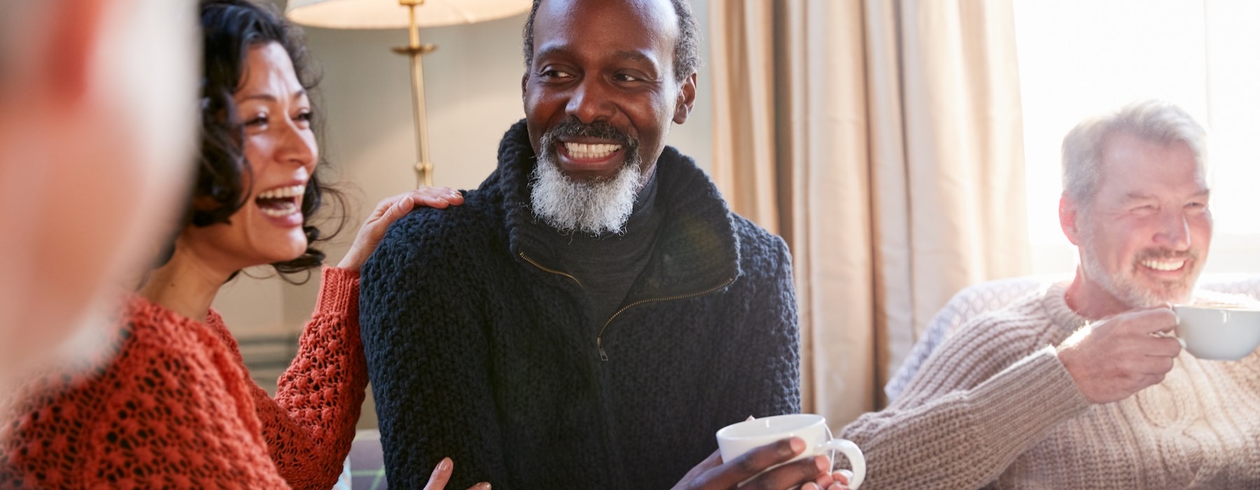 a group of people laughing